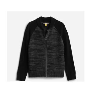 Rumi + Ryder The Classic Baseball Collar Full Zip Sweater Black Toddler Boy 3T
